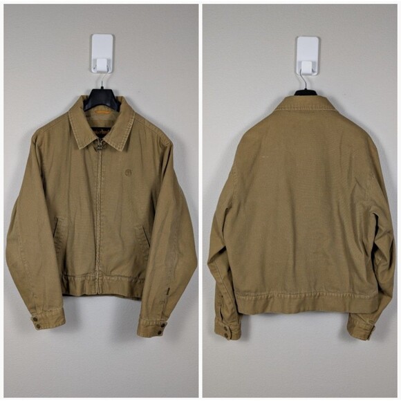 Timberland Weathergear Vintage Y2K 2003 Tan Cotton Canvas 11450 Work Jacket Sz M - Picture 1 of 16